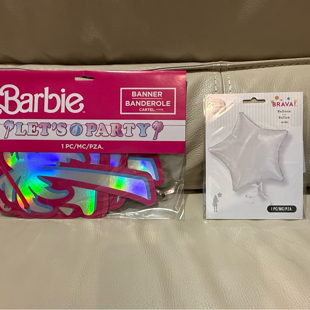 Amscan Barbie Let's Party Banner with Star Balloon